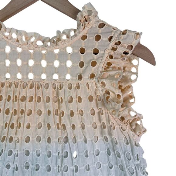 Anthropologie Ollari Ruffled Eyelet Ombré Tank Top XS Multicolor - Picture 4 of 13